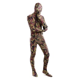 SKTF046 訂購彈力棕色迷彩緊身連體服 SKTF046 訂購彈力棕色迷彩緊身連體服